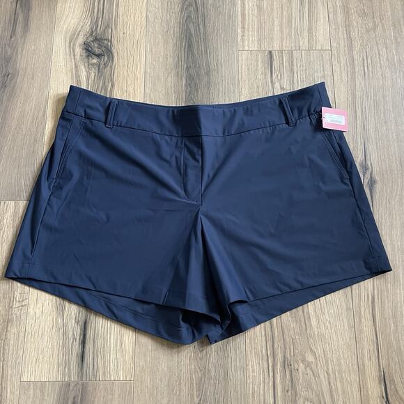 NEW SPANX Navy Blue 6" SUNSHINE Shorts Size 3X Pull On Pockets 4Way Stretch - Picture 1 of 7